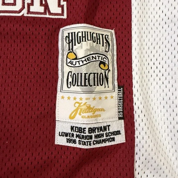 Mens Kobe Bryant Lower Merion High School Jersey Headgear Classics Maroon Small - Picture 2 of 7